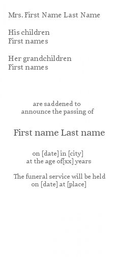 Announcement Death Elegant White free template