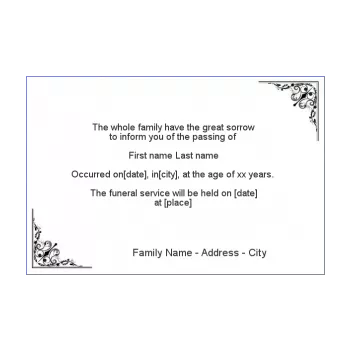 announcement death elegant white 