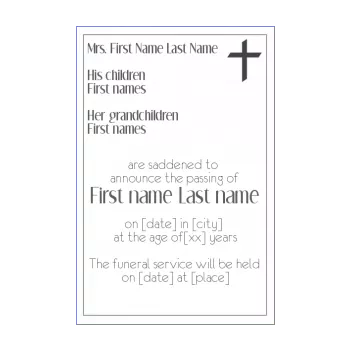 announcement death cross white 