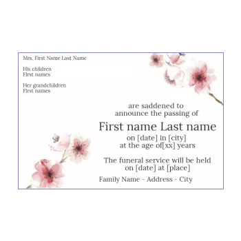 announcement death drawing flower rose 