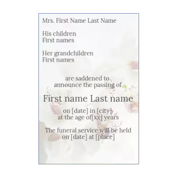 announcement death flower white 