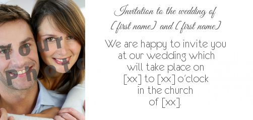 Wedding Announcement Invitation Elegant White with photo template