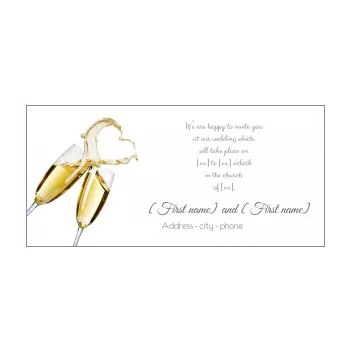 wedding announcement invitation champagne heart 