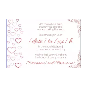 wedding announcement invitation heart elegant 