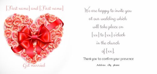 Wedding Announcement Invitation Heart Flower virtual free