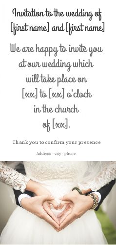 Wedding Announcement Invitation Heart Hand virtual free