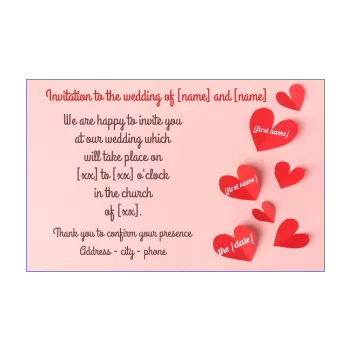 wedding announcement invitation heart paper red 