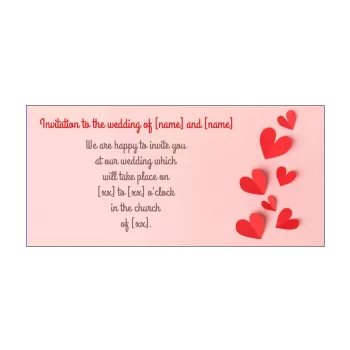 wedding announcement invitation heart red rose 