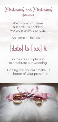 Wedding Announcement Invitation Ring Mauve virtual free
