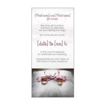 wedding announcement invitation ring mauve ribbon 