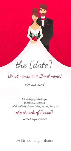 Wedding Announcement Invitation Drawing Man virtual free