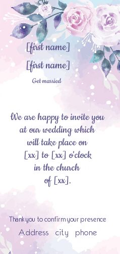Wedding Announcement Invitation Drawing Mauve free template