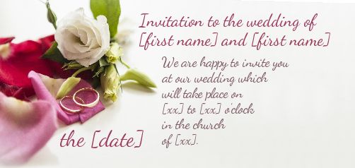 Wedding Announcement Invitation Ring Flower free template
