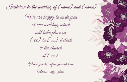 Wedding Announcement Invitation Elegant Flower virtual free