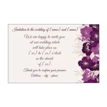 wedding announcement invitation elegant flower mauve 