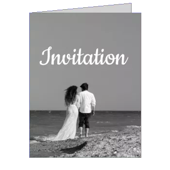 Wedding Announcement Invitation Beach Black template