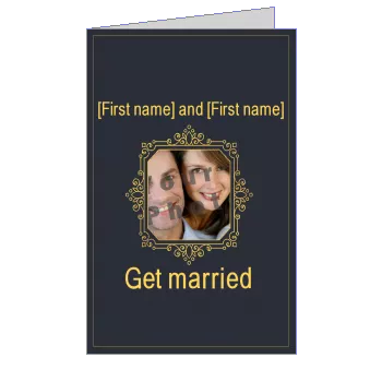 Wedding Announcement Invitation Elegant Grey with photo template