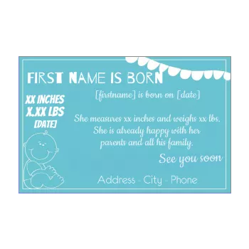 announcement birth baby blue boy 