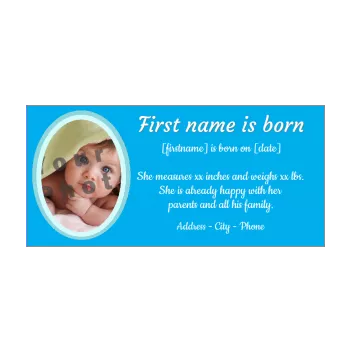 announcement birth baby blue boy 