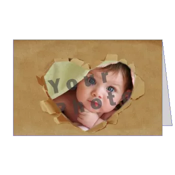 Announcement Cardboard Birth Baby Boy with photo virtual