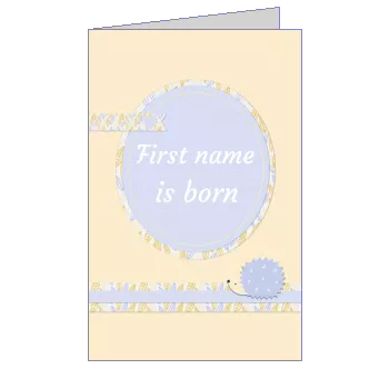 Announcement Birth Baby Blue Yellow template
