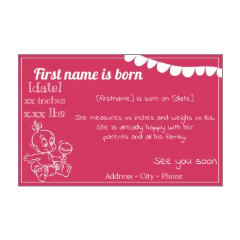 announcement birth baby girl rose 