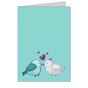 Announcement Pacs Heart Bird Blue free template
