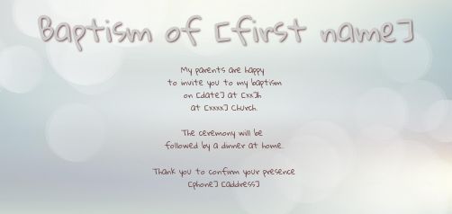Announcement Baptism Light White free template
