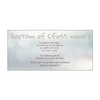 announcement baptism light white 