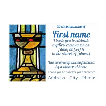 announcement communion blue church cross 
