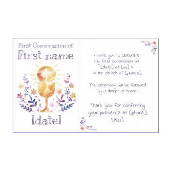 announcement communion cross mauve orange 