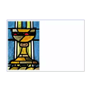 announcement invitation confirmation blue church cross 