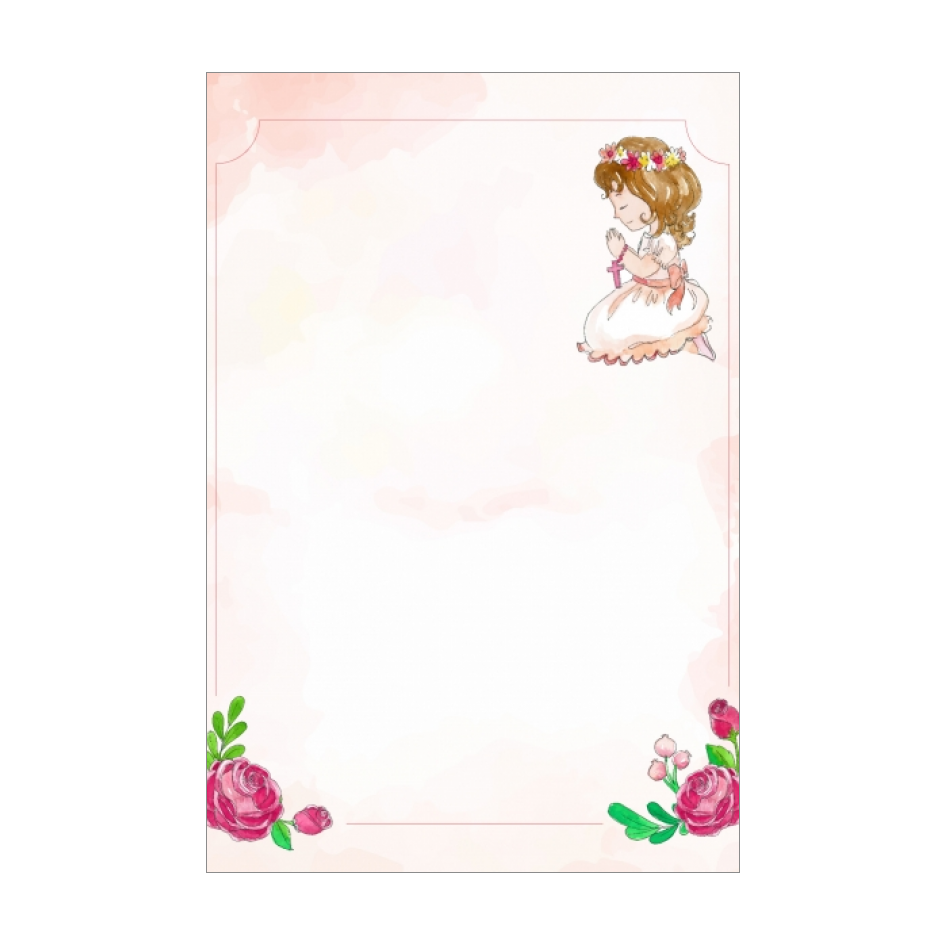 Invitation Announcement Confirmation Flower Rose Girl Free Template Card 3070
