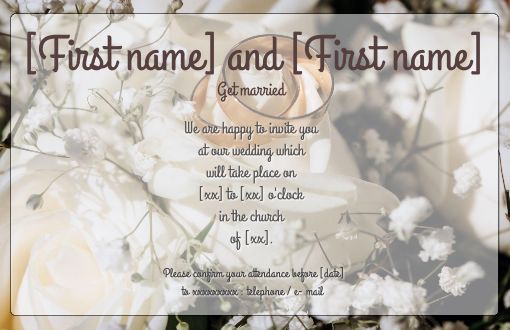 Wedding Announcement Invitation Golden Ring free template
