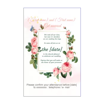 wedding announcement invitation flower rose 