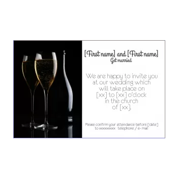wedding announcement invitation bottle champagne black alcohol 