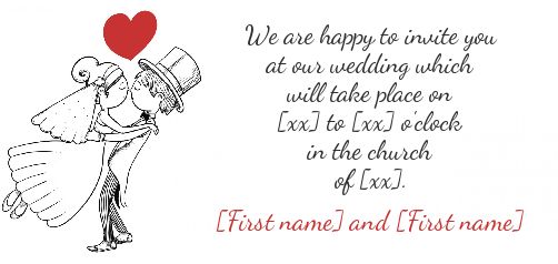 Wedding Announcement Invitation Heart Black free template