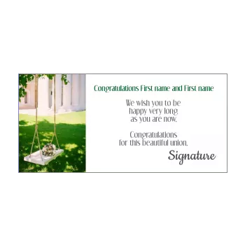 wedding card congratulations garden green white 