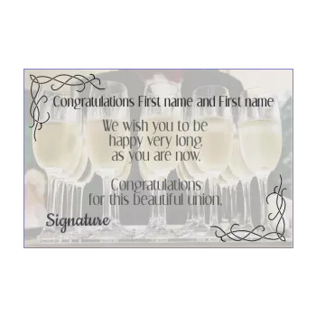 wedding card congratulations champagne 