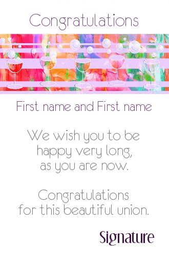 Wedding Congratulations Alcohol free template