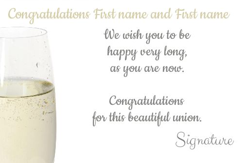 Wedding Congratulations Alcohol free template