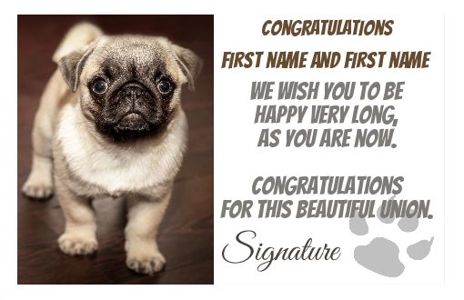 Wedding Congratulations Dog free template