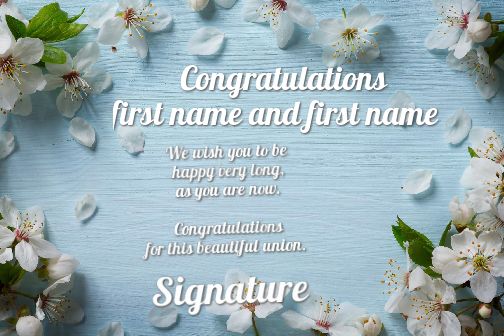 Wedding Congratulations Flower virtual free