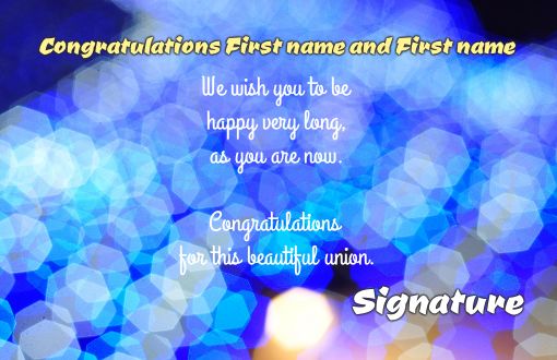 Wedding Congratulations Blue template