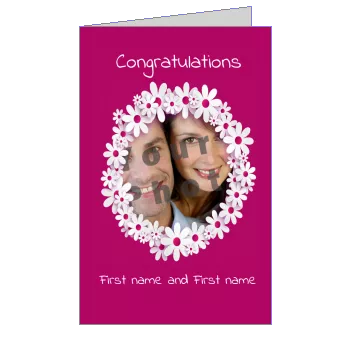 Wedding Congratulations Flower with photo template