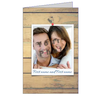 Wedding Congratulations Wood with photo template