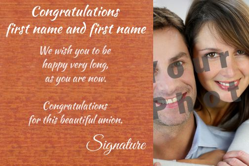 Wedding Congratulations with photo template
