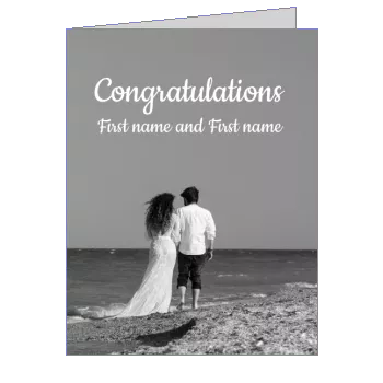 Wedding Card Congratulations Beach Black template