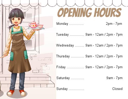 Poster Opening Hours Restaurant Shop template