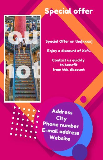 Poster Flyer Mauve Orange with photo template